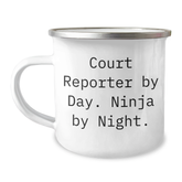 Court Reporter Gifts, Camping Mug, Funny Quote, Father's Day Unique Gifts from Men to Court Reporters - Image 1